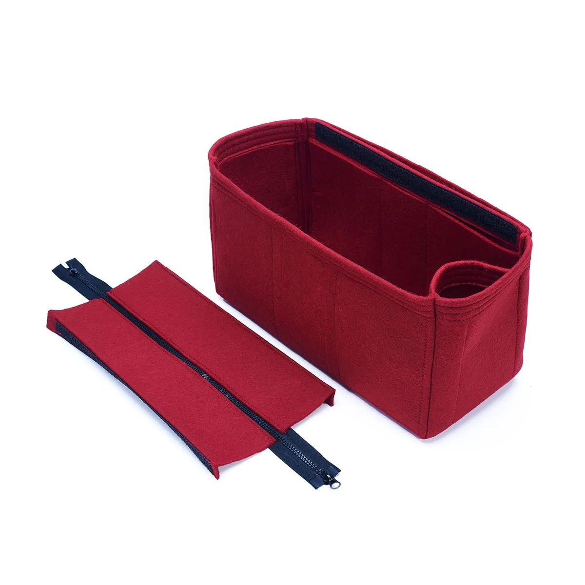 Purse Organizer Insert for Celine Horizontal Cabas, Bag Organizer with Zipper Top Closure and Single Bottle Holder