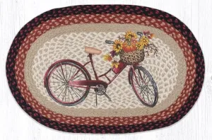 Red Bicycle Braided Rug