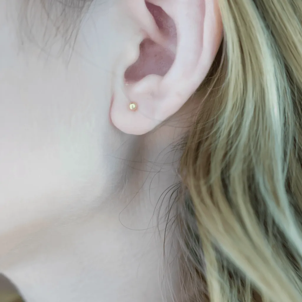 Shining Gold Ball Stud Earrings
