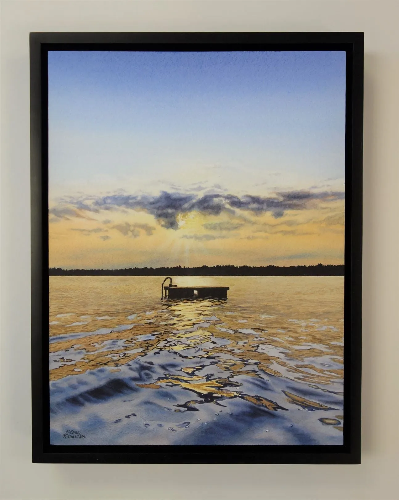 Shining Waters, watercolour on panel, 16 x 12" (SOLD)