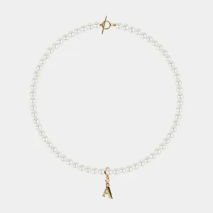 SHINING YOUR INITIAL PEARL NECKLACE