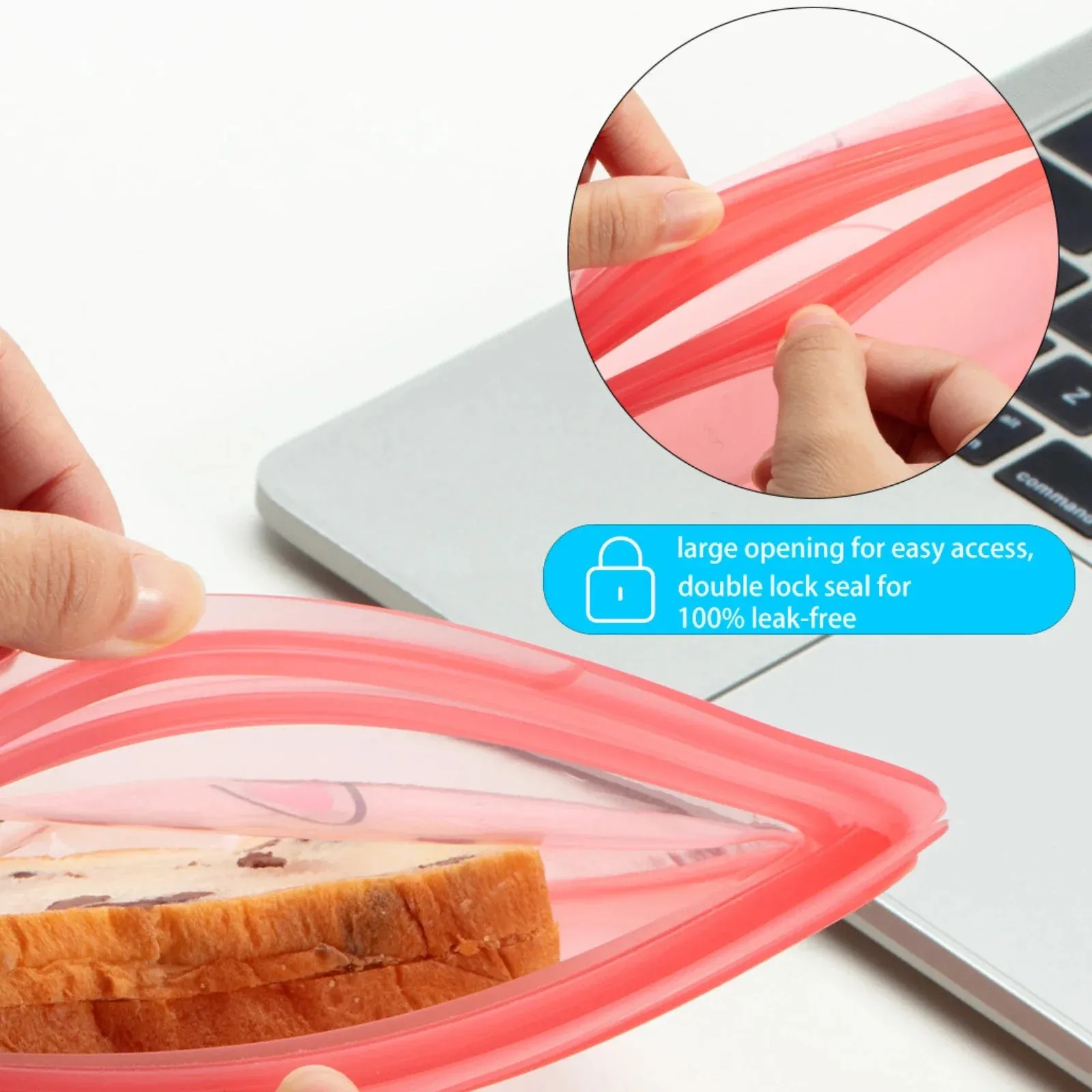 Silicone Reusable Sandwich Bag 2-Pack | Monster