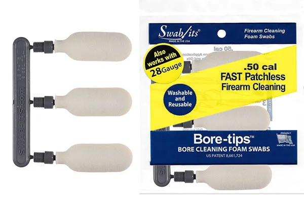 (Single Bag) 28 Gauge/.50cal Barrel Cleaning Bore-tips® by Swab-its®: Barrel Cleaning Swabs: 41-0050