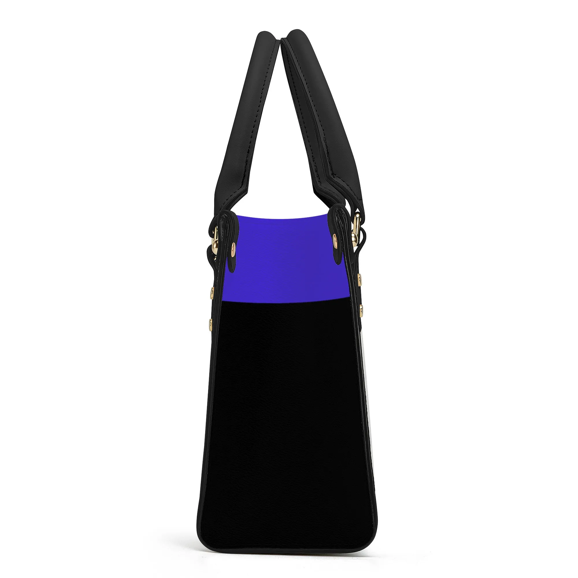 Snooty Fox Art Luxury Women PU Tote Bag - Black with Mondrian Design