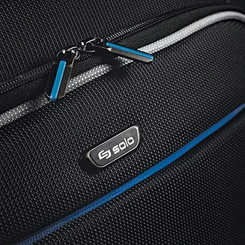 Solo Active 16 Inch Rolling Overnighter Case With Padded Laptop Compartment, Black