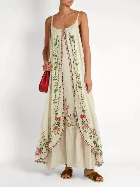 Swing Border Prints Maxi Dress