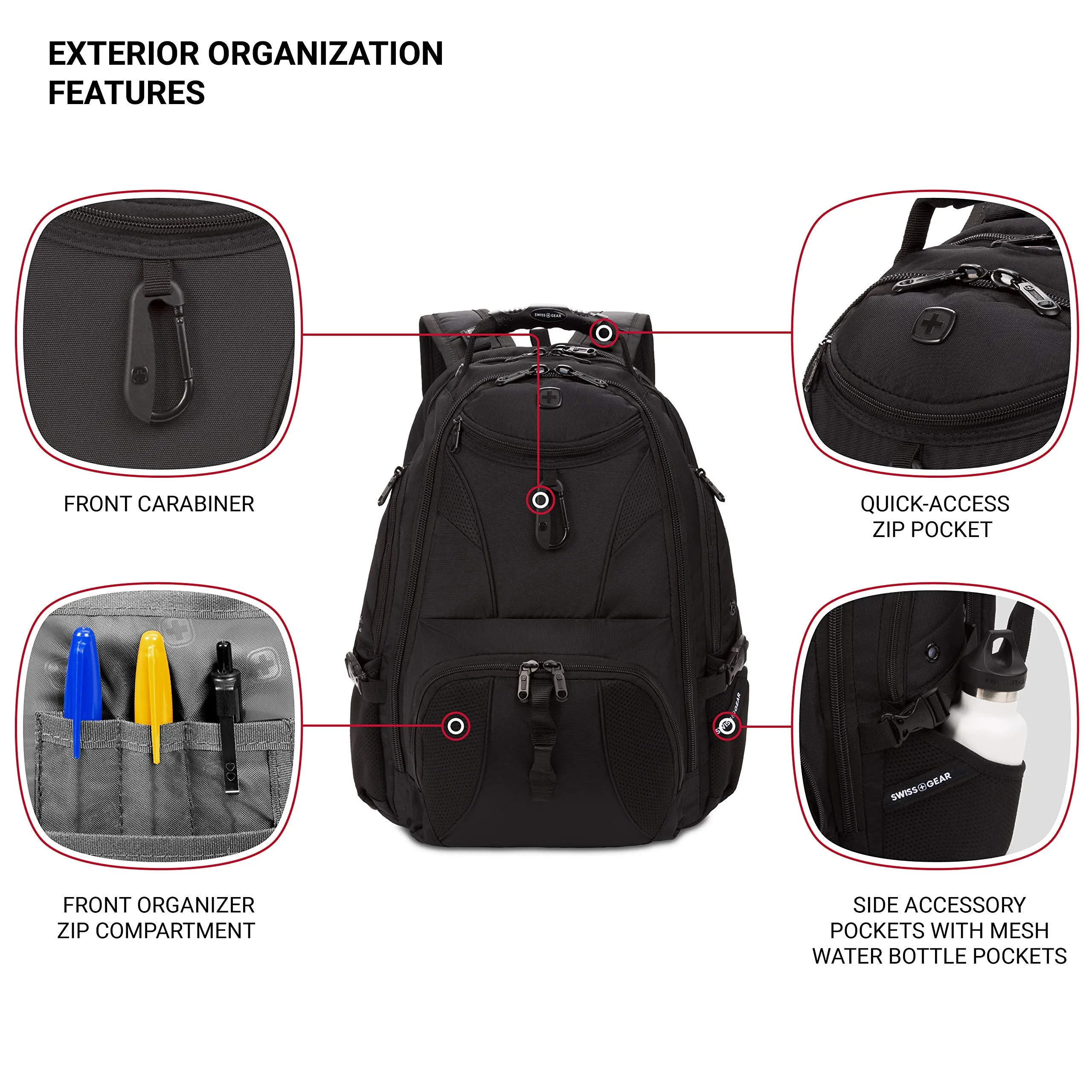 SWISSGEAR Travel Gear 1900 Scansmart TSA Laptop Backpack Black/Black
