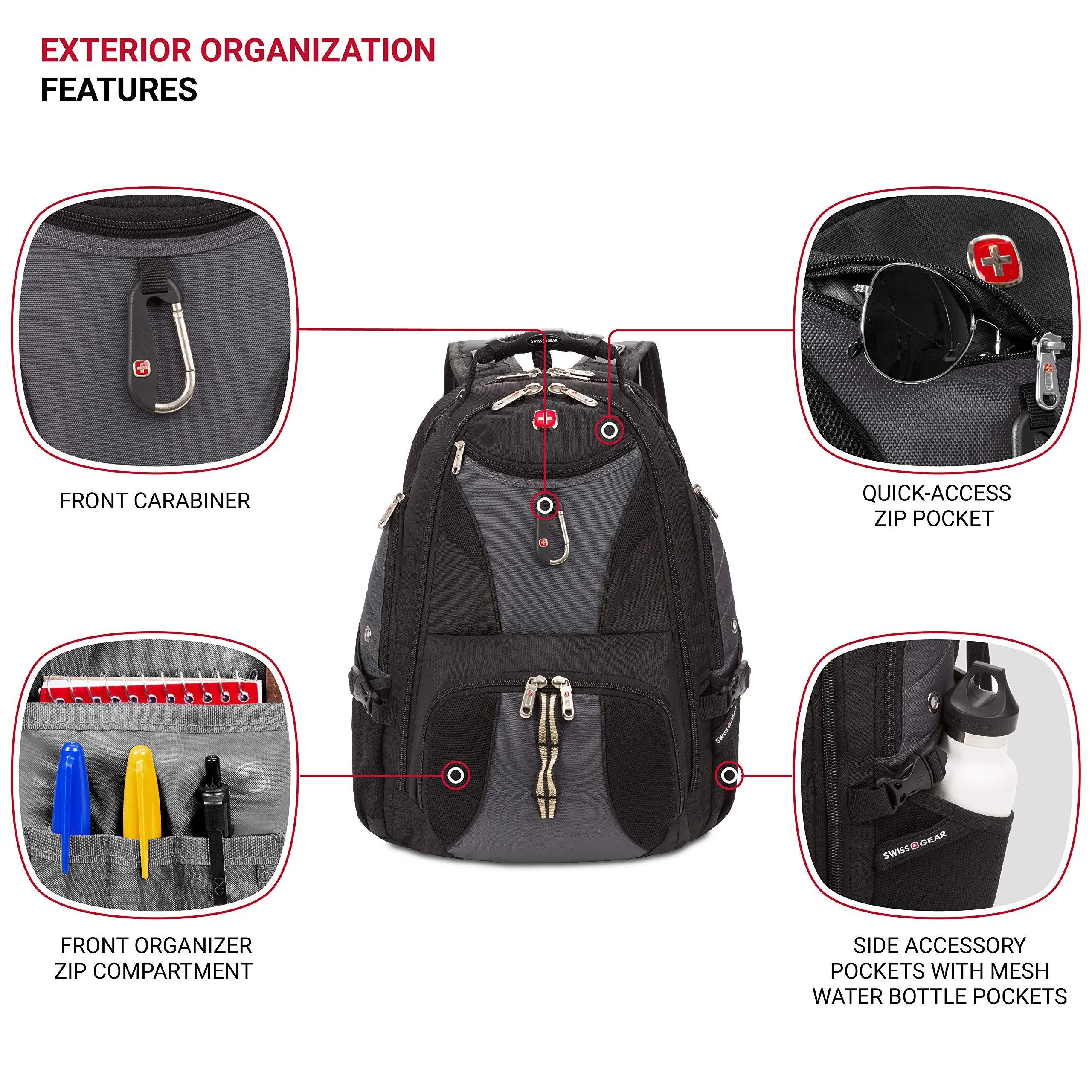 SwissGear Travel Gear 1900 Scansmart TSA Laptop Backpack - Gray