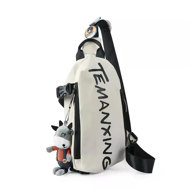 Unisex Waterproof Oxford Sling Backpack with Street Style Graphics