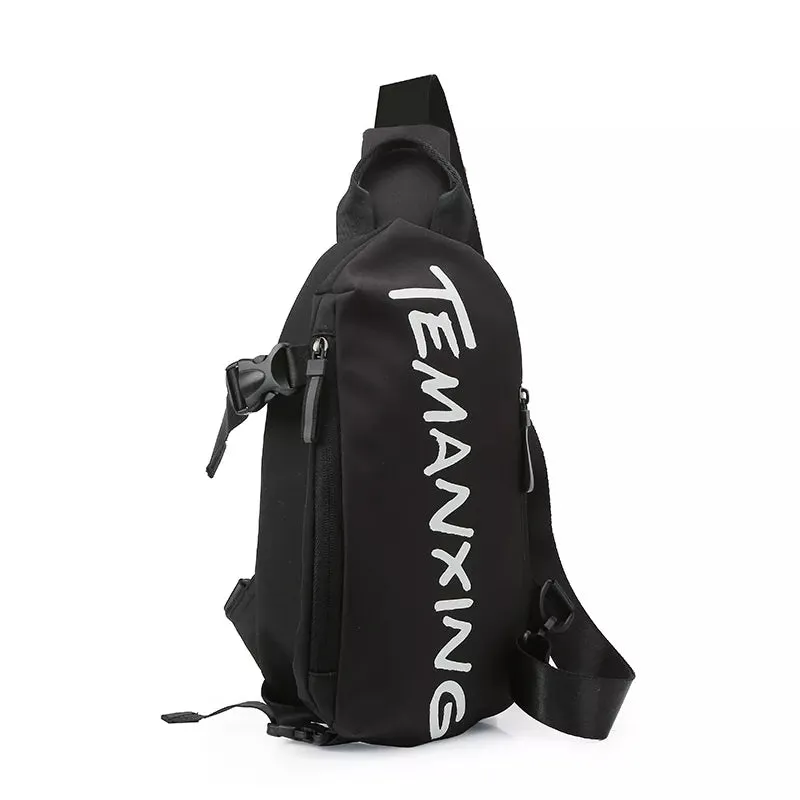 Unisex Waterproof Oxford Sling Backpack with Street Style Graphics