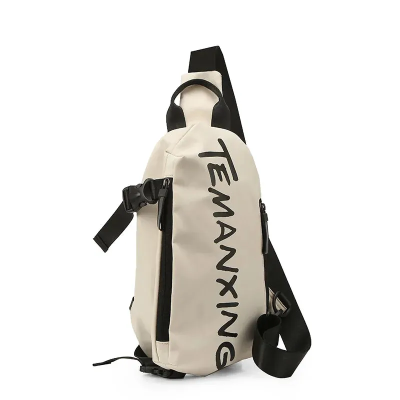 Unisex Waterproof Oxford Sling Backpack with Street Style Graphics