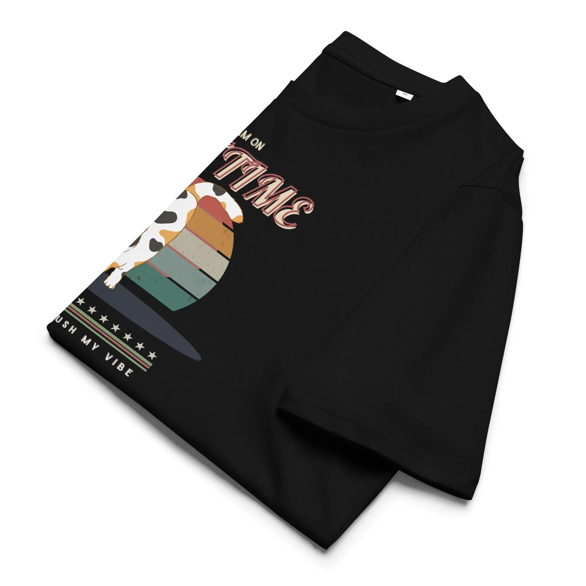 Vegan Organic Vintage Cat Tee - Feline Zen Quote
