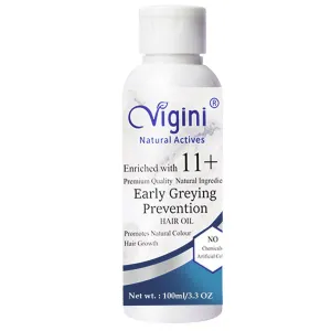 Vigini Natural Early Anti-Grey Prevention Hair Oil for Men Women 100 ml