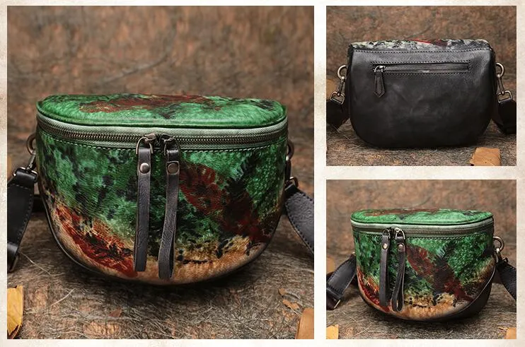 Vintage Womens Chest Sling Bag Leather Crossbody Purse For Women