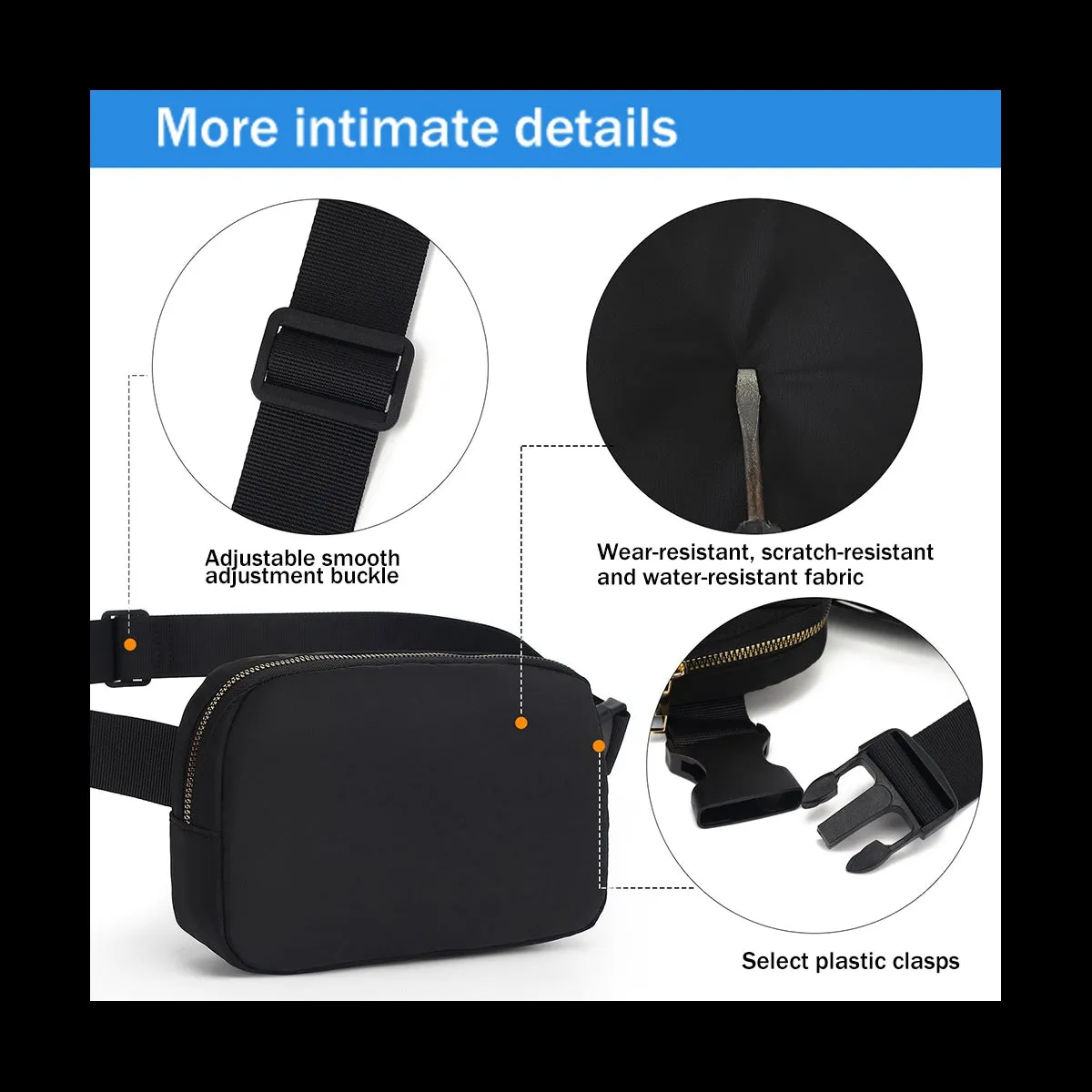 Waist Pack Belt Bag with Adjustable Strap for Hiking & Running Essentials