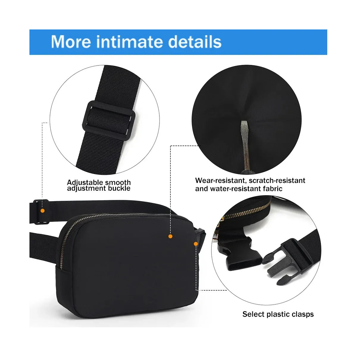 Waist Pack Belt Bag with Adjustable Strap for Hiking & Running Essentials