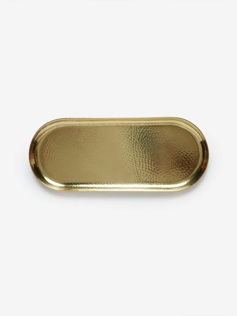 Westside Home Gold Hammered Oval Platter