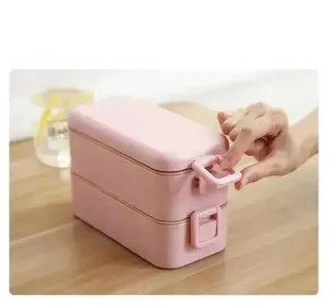 Wheat Straw Lunch Box Japanese Tableware Lunch Box Microwave Oven Student Multi-layer Lunch Box Sushi Box Double-layer Lunch Box Custom Logo