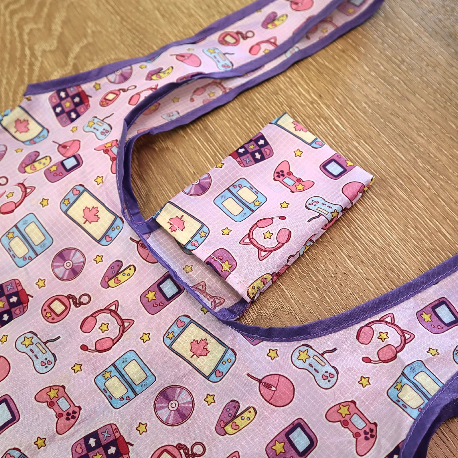 WHOLESALE Reusable Nylon Bags - 12 Pieces - Mixed Designs