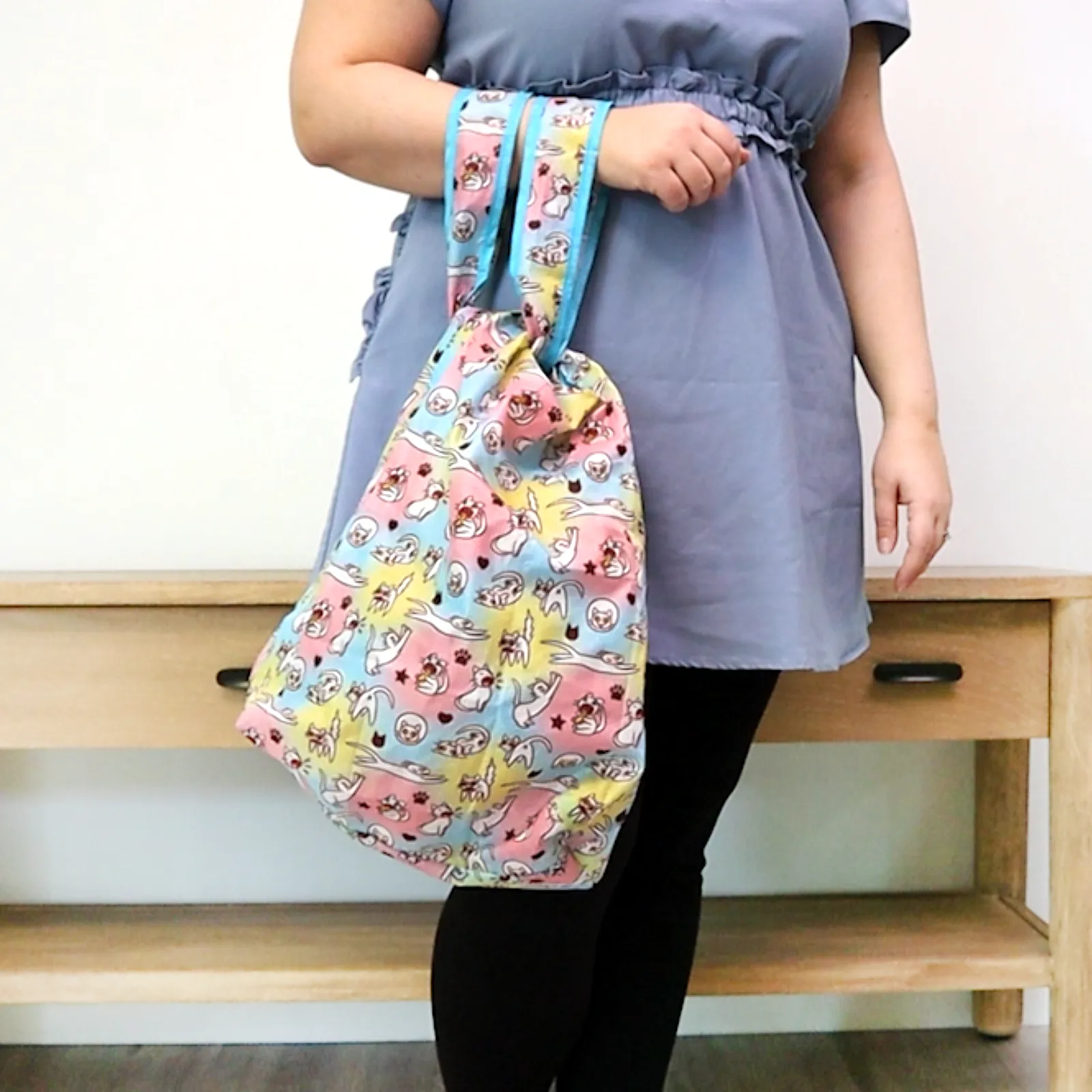WHOLESALE Reusable Nylon Bags - 12 Pieces - Mixed Designs