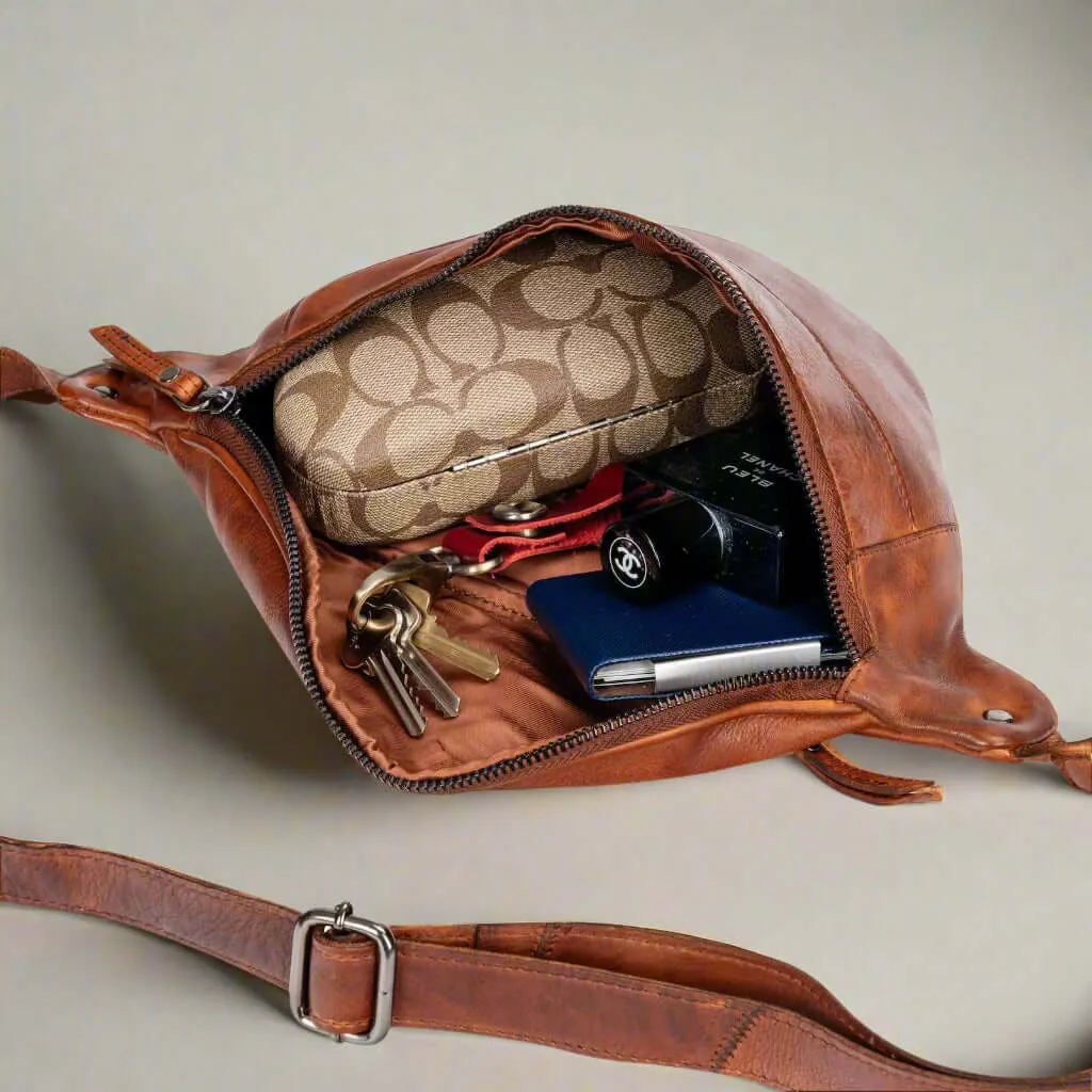 Womens Leather Waist Bum Bag