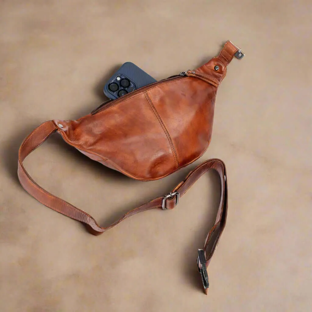 Womens Leather Waist Bum Bag