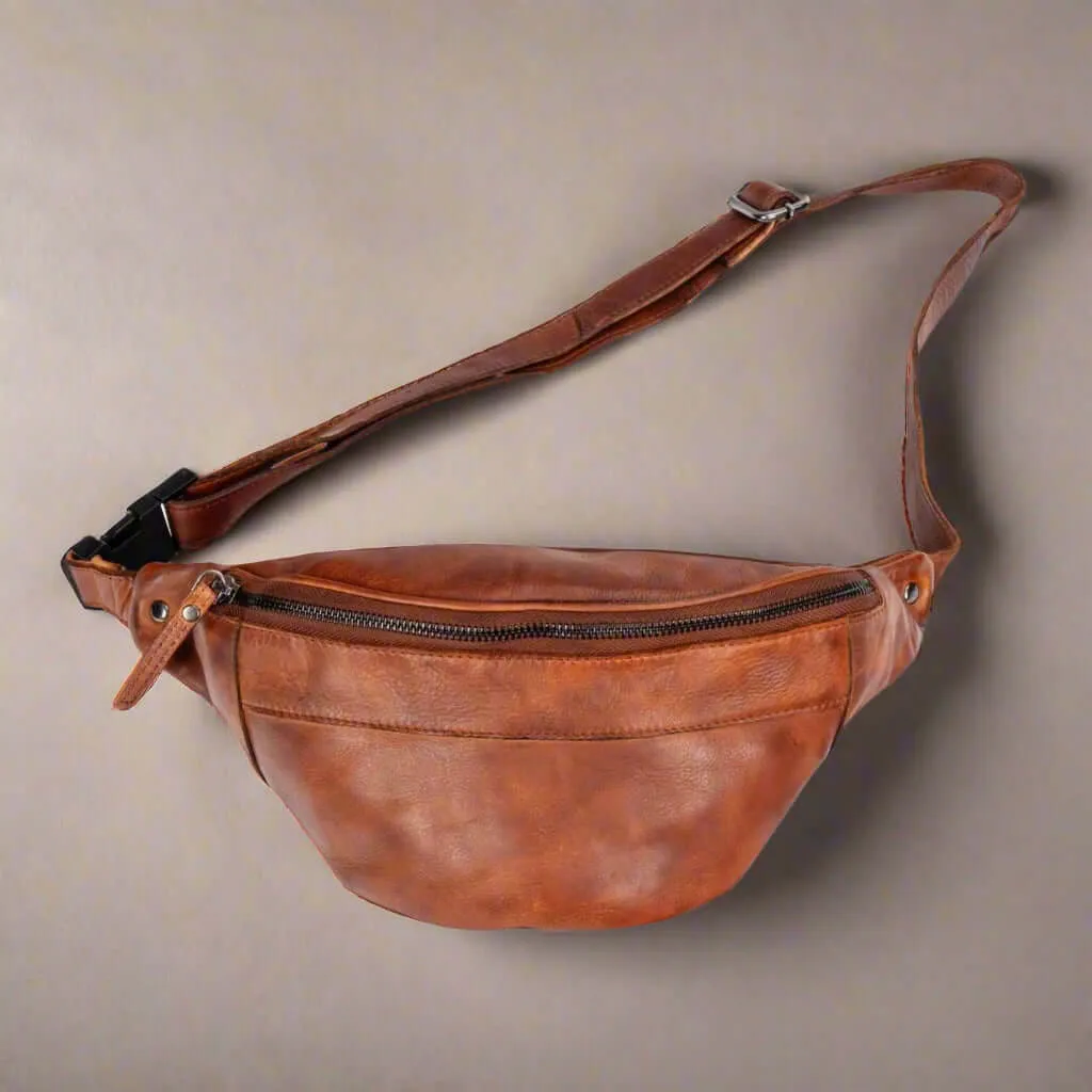 Womens Leather Waist Bum Bag