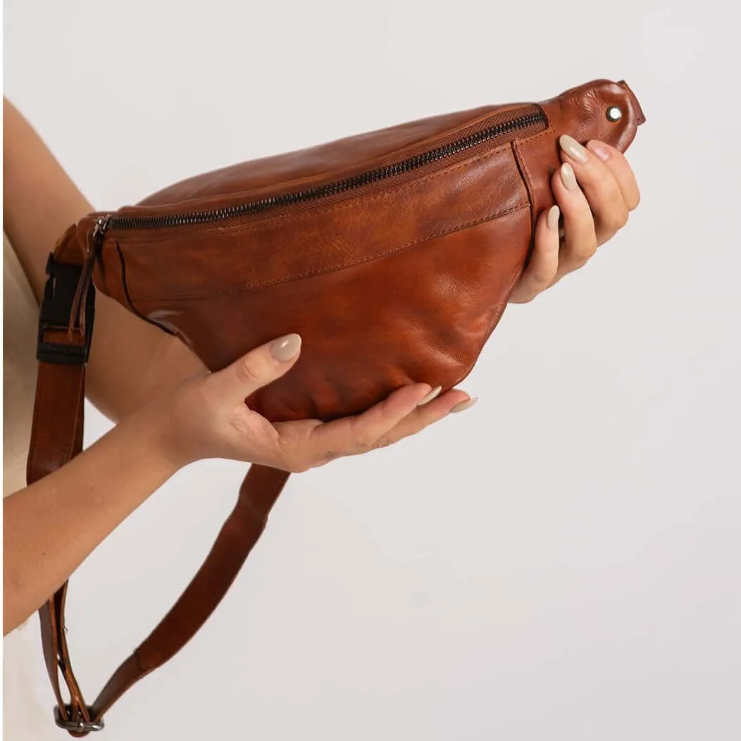 Womens Leather Waist Bum Bag