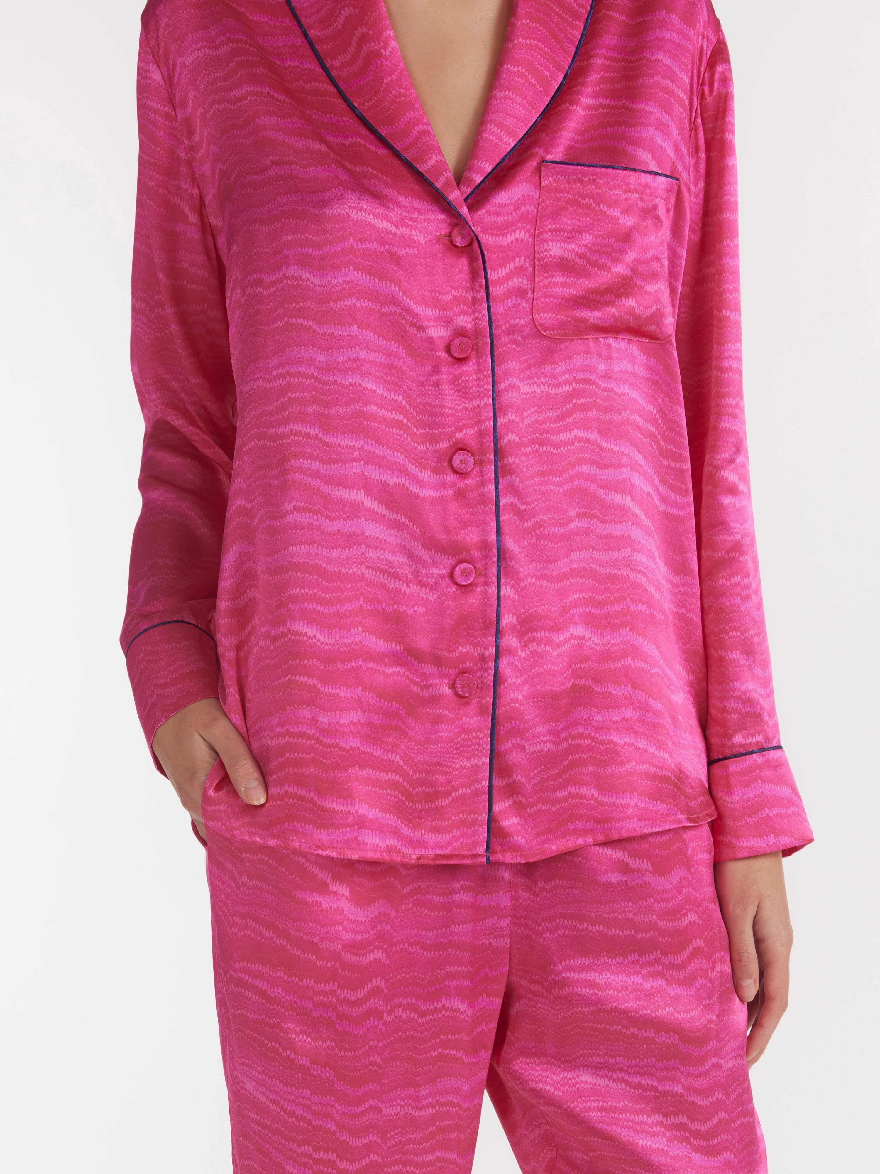 Women's Lounge PJ Set in Pink Marbling
