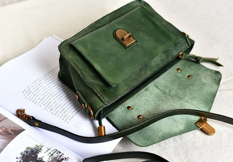 YAAGLE Women British Style Tanned Leather Flap Shoulder Bag Tote YG350