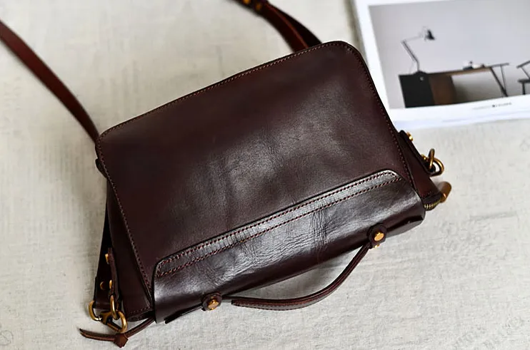 YAAGLE Women British Style Tanned Leather Flap Shoulder Bag Tote YG350