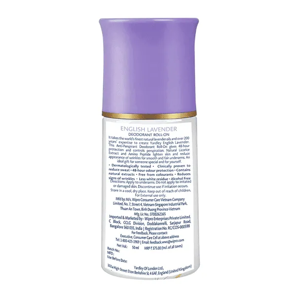 YARDLEY LONDON ENGLISH LAVENDER ROLL ON 50ML