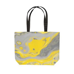 'Zest' Yellow & Grey Tree Canvas Tote